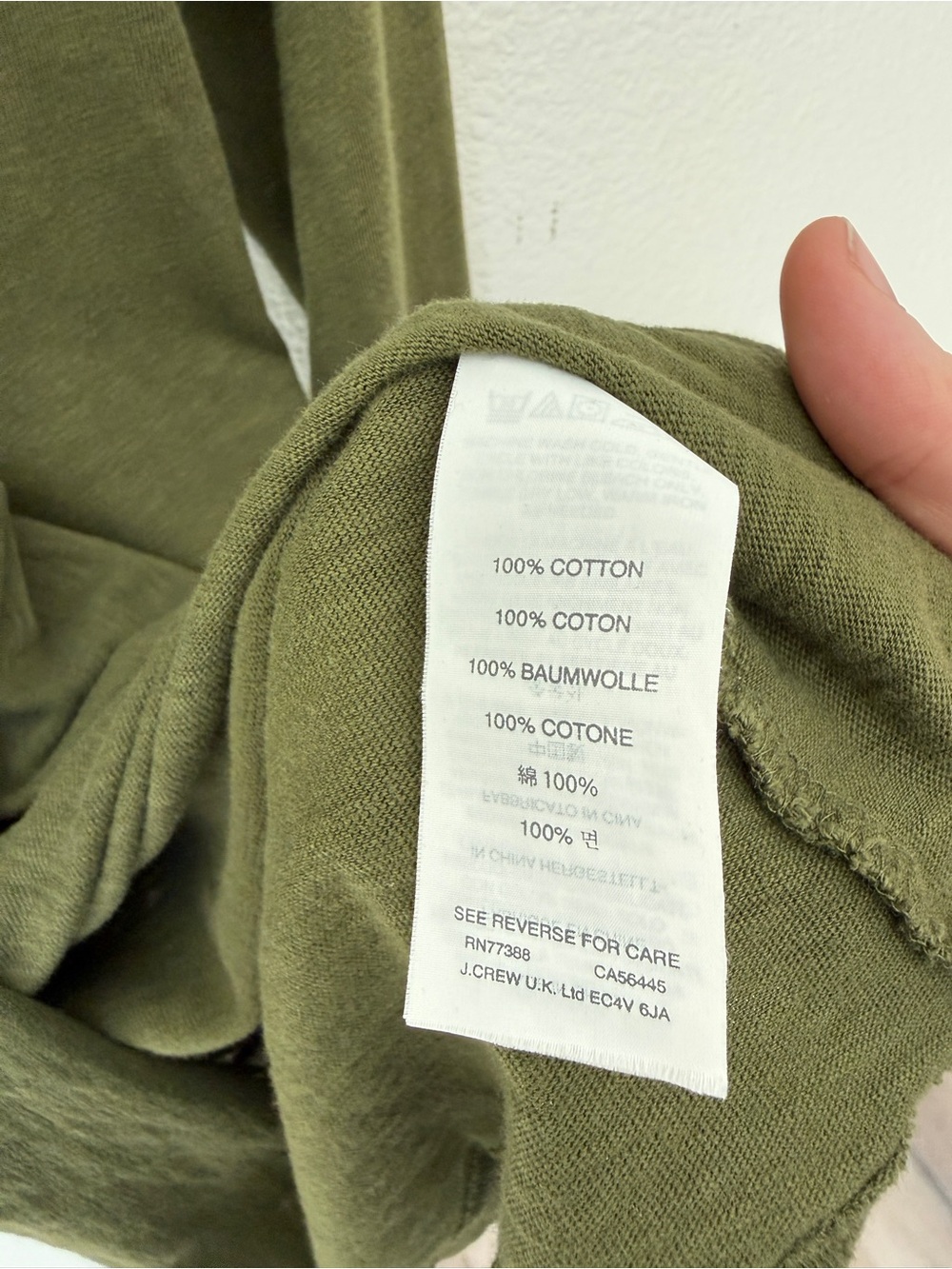 J.Crew Painter tee - Olive Long Sleeve Tee Shirt - 100% cotton - Small - Picture 4 of 7
